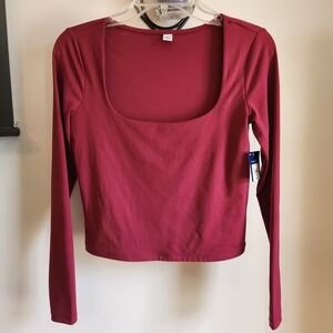Arizona Jean Company Long Sleeve Fuscia Top Size Juniors Medium NEW WITH TAGS